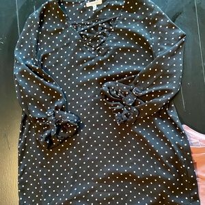 Black and white dot Maurice top medium